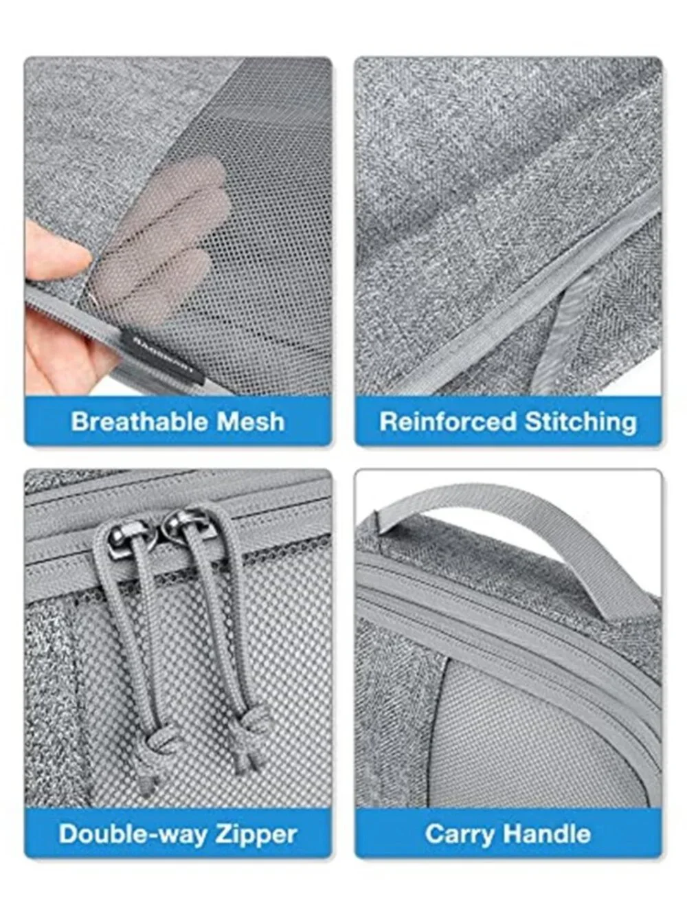 Compression Packing Cubes 6 Set Travel Organizer Carry On Suitcase Shoe Bag